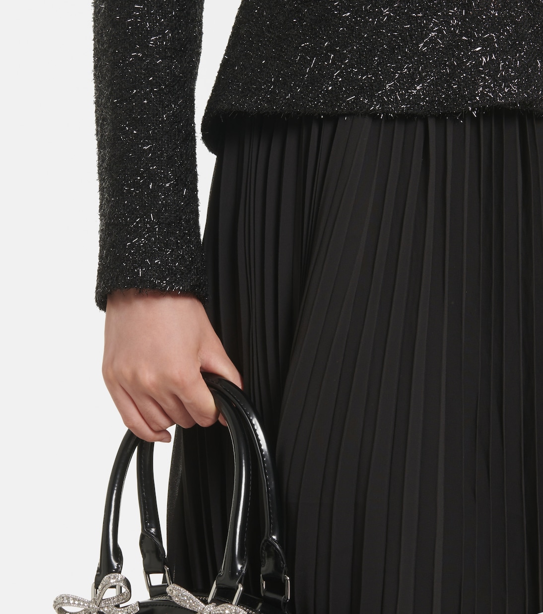 Abito midi in bouclé e chiffon | Self-Portrait