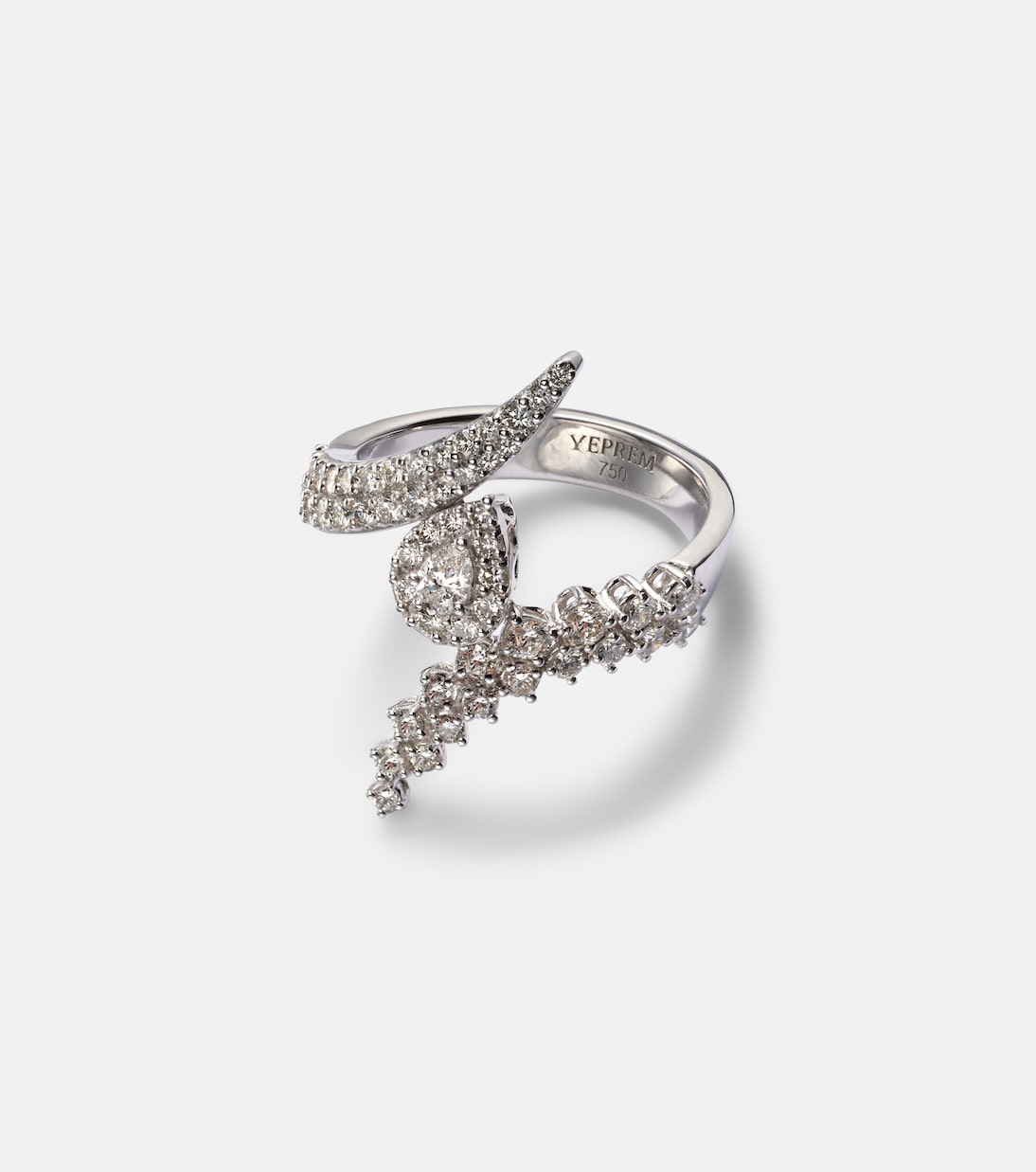 Y-Not 18kt white gold ring with diamonds | Yeprem