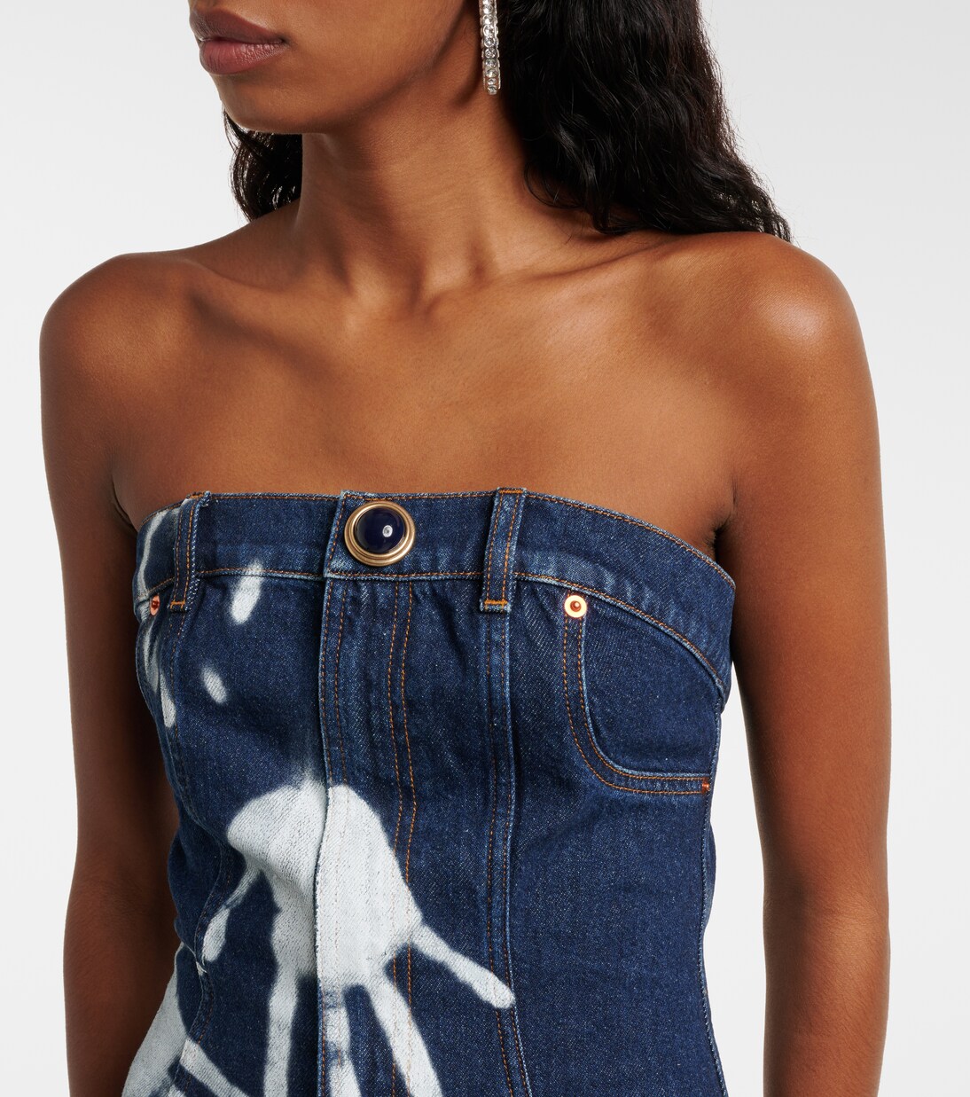 Abito midi di jeans con stampa | Area