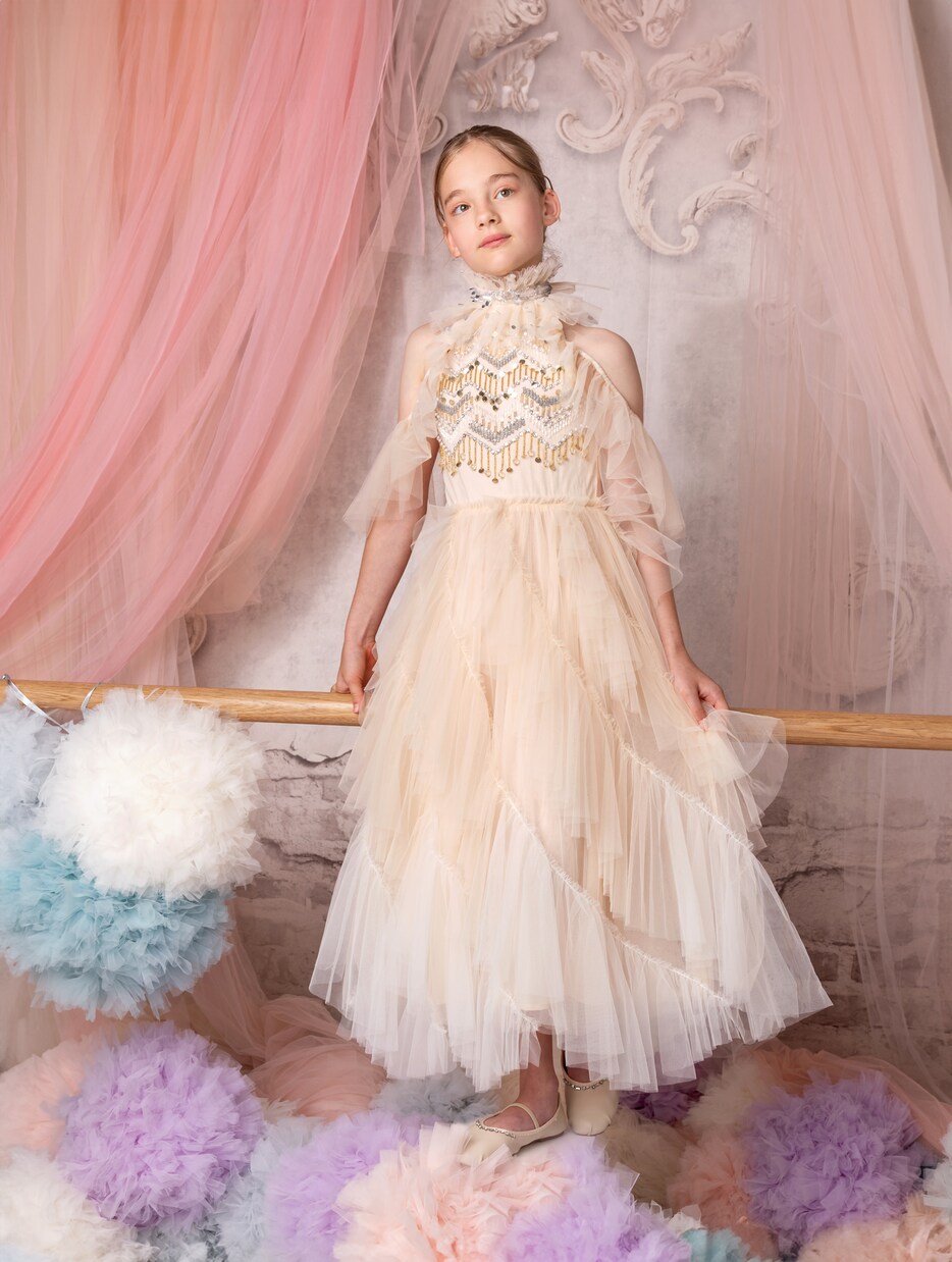 Robe Nebula en coton et tulle à ornements | Tutu Du Monde