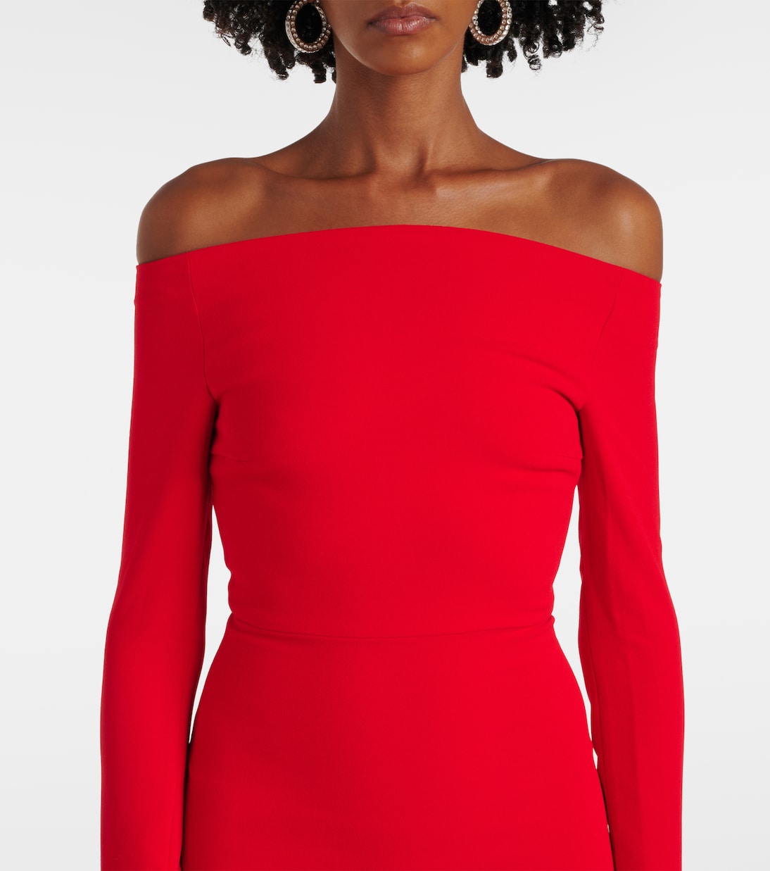 Abito lungo Amalie con scollo bardot | Solace London