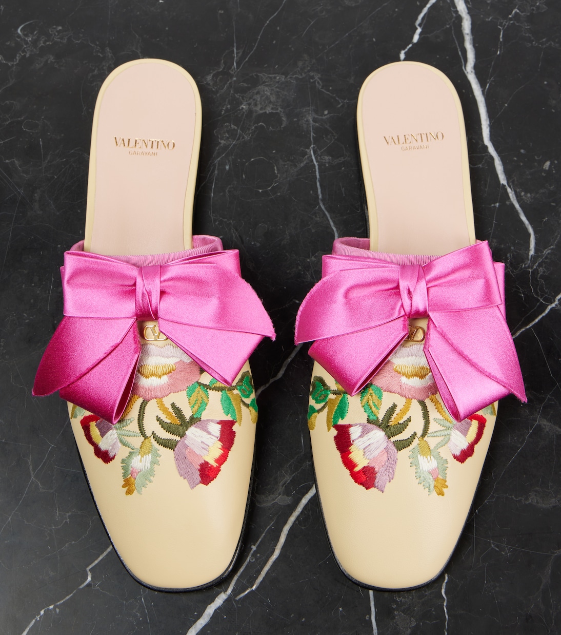 Bestickte Slippers Beauregard aus Leder | Valentino Garavani