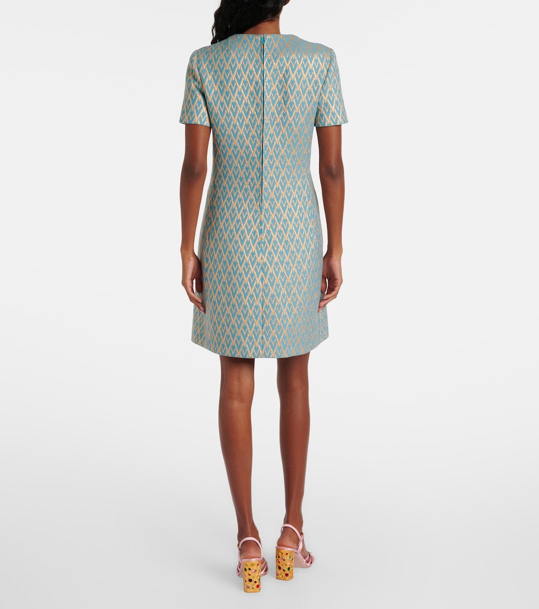 Toute La V wool-blend jacquard minidress | Valentino