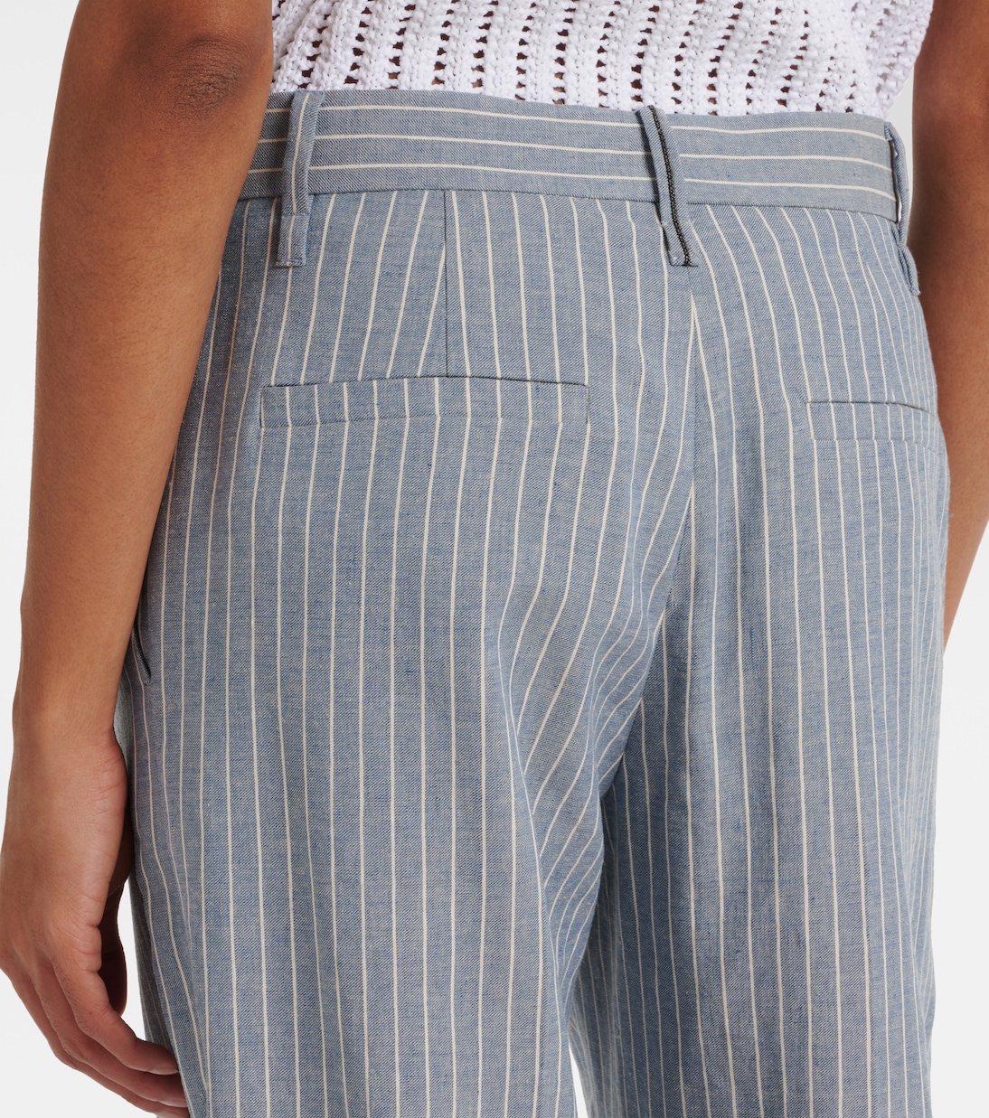 Pantalon ample en lin et coton mélangés | Brunello Cucinelli