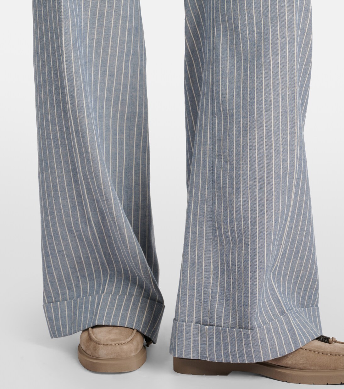 Pantalon ample en lin et coton mélangés | Brunello Cucinelli