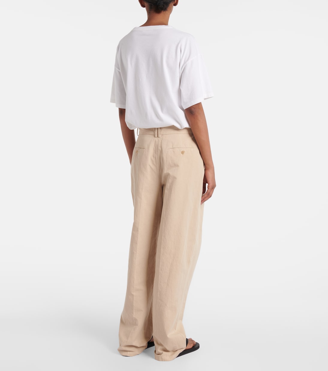 Lilas cotton and linen wide-leg pants | The Row