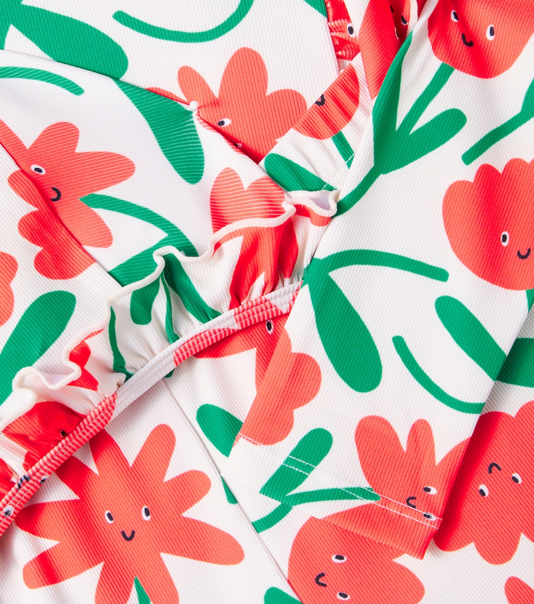 Floral ruffled swimsuit and cap set | Jellymallow