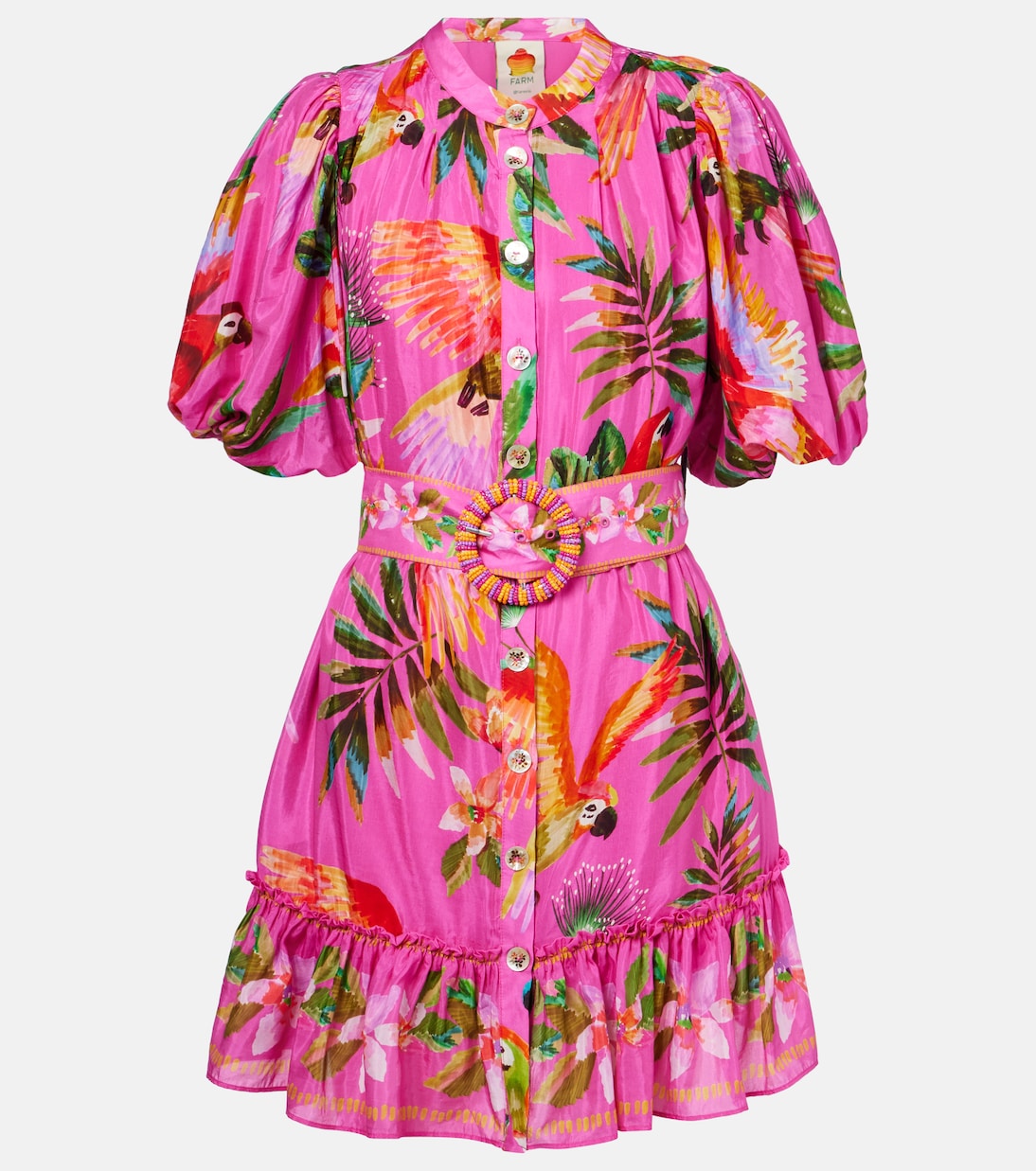Bedrucktes Midikleid aus einem Baumwollgemisch | Farm Rio