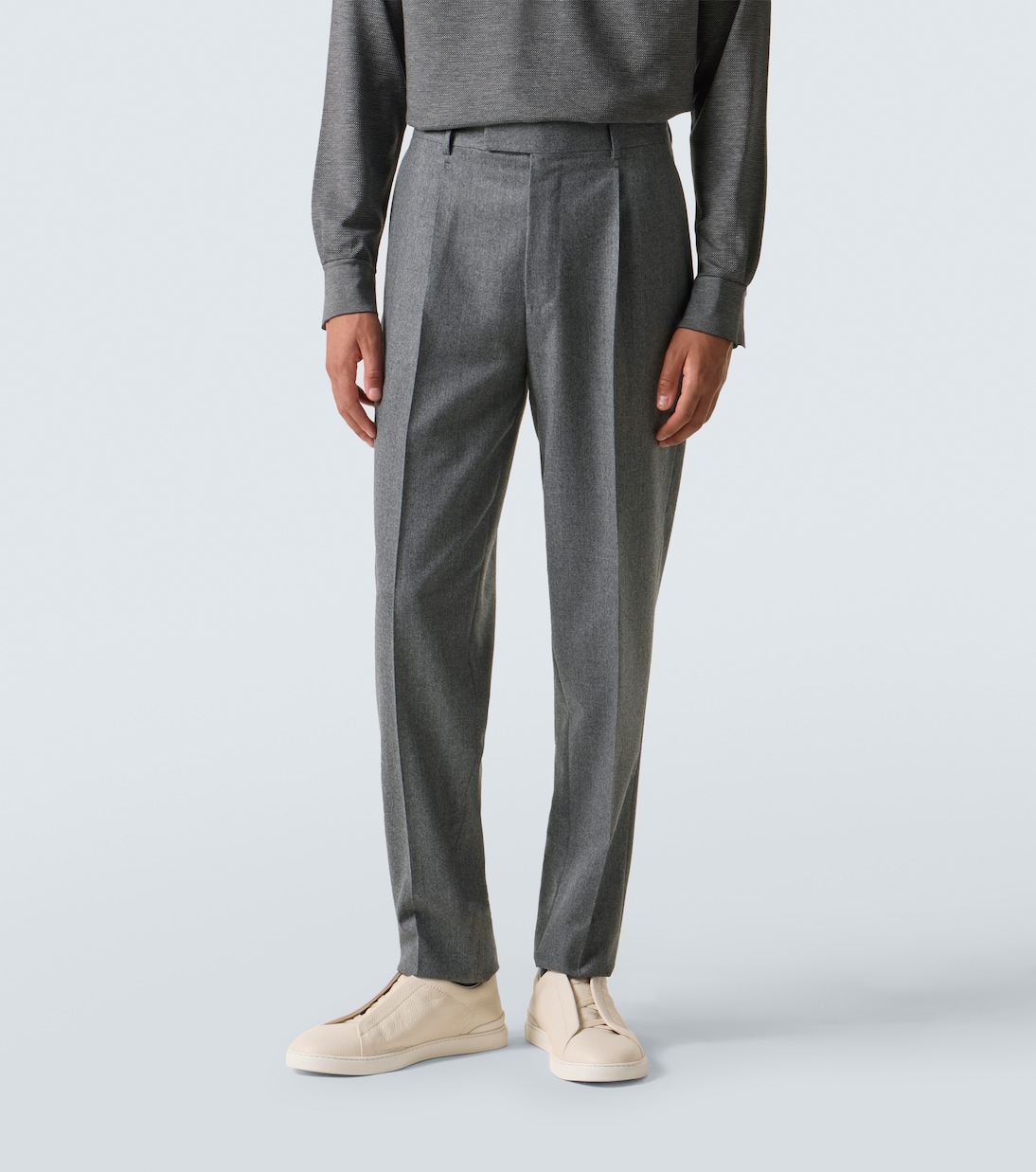 Wool flannel straight pants | Zegna