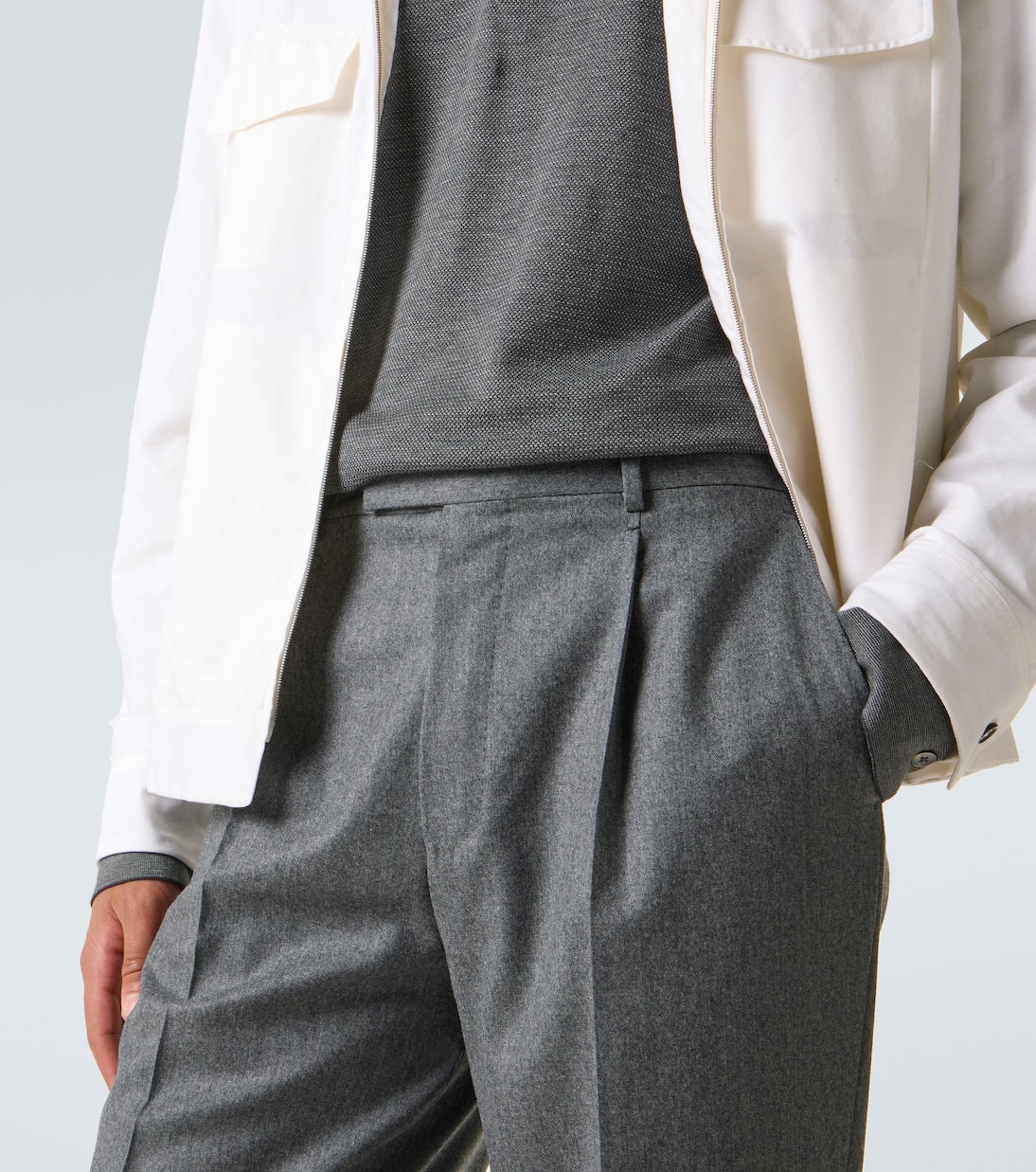 Wool flannel straight pants | Zegna