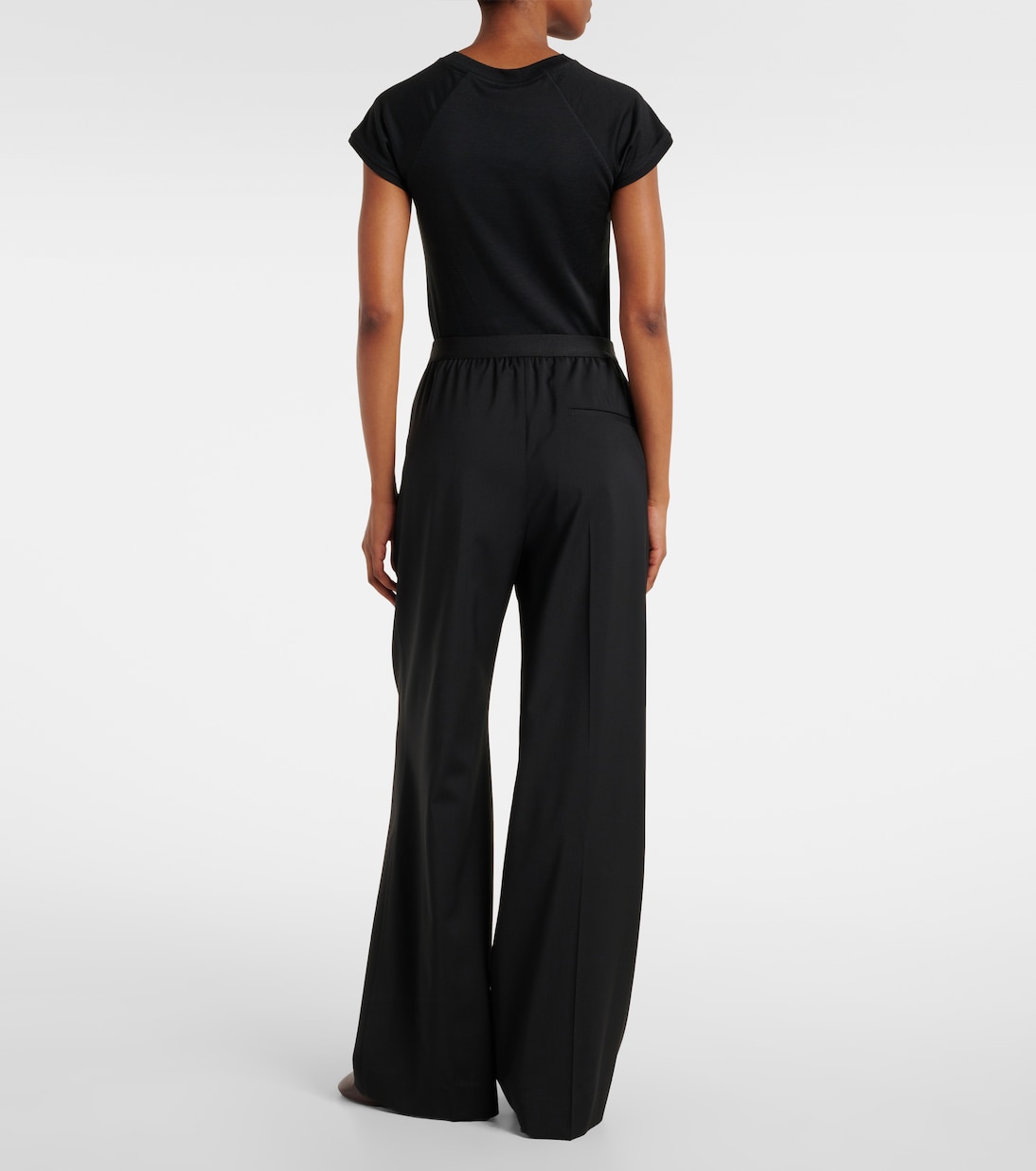 Pantaloni regular in lana con logo  | Loewe