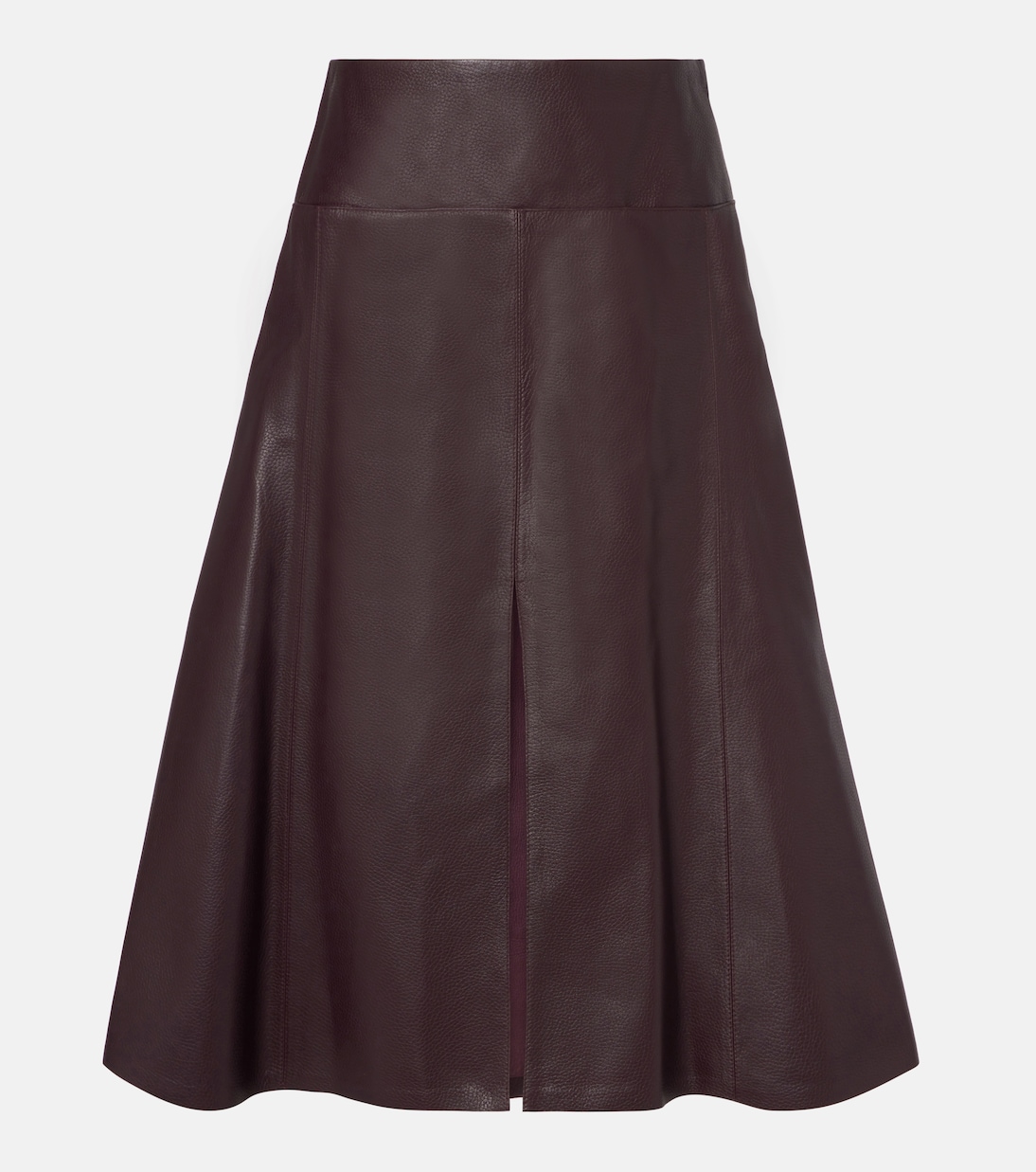 Low-rise leather midi skirt | Alaïa