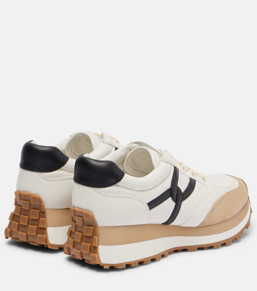 Valentina suede-trimmed leather sneakers | Veronica Beard