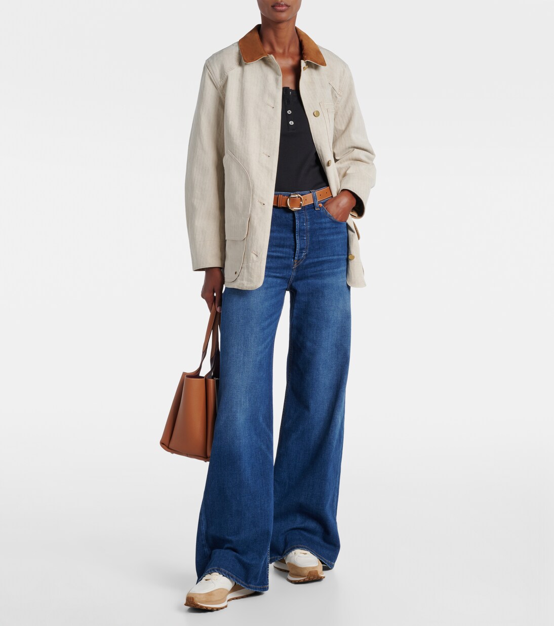 Valentina suede-trimmed leather sneakers | Veronica Beard