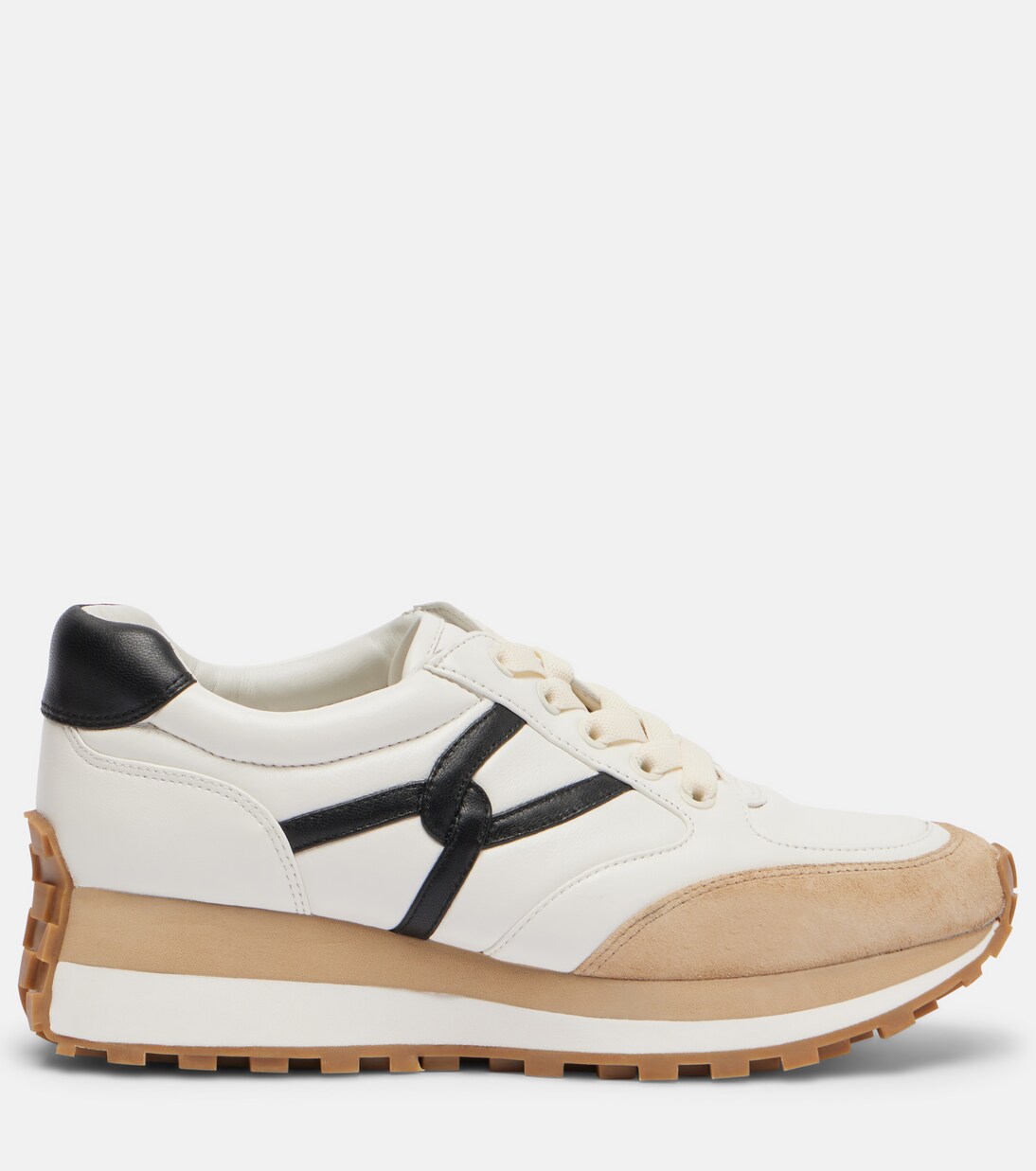 Valentina suede-trimmed leather sneakers | Veronica Beard