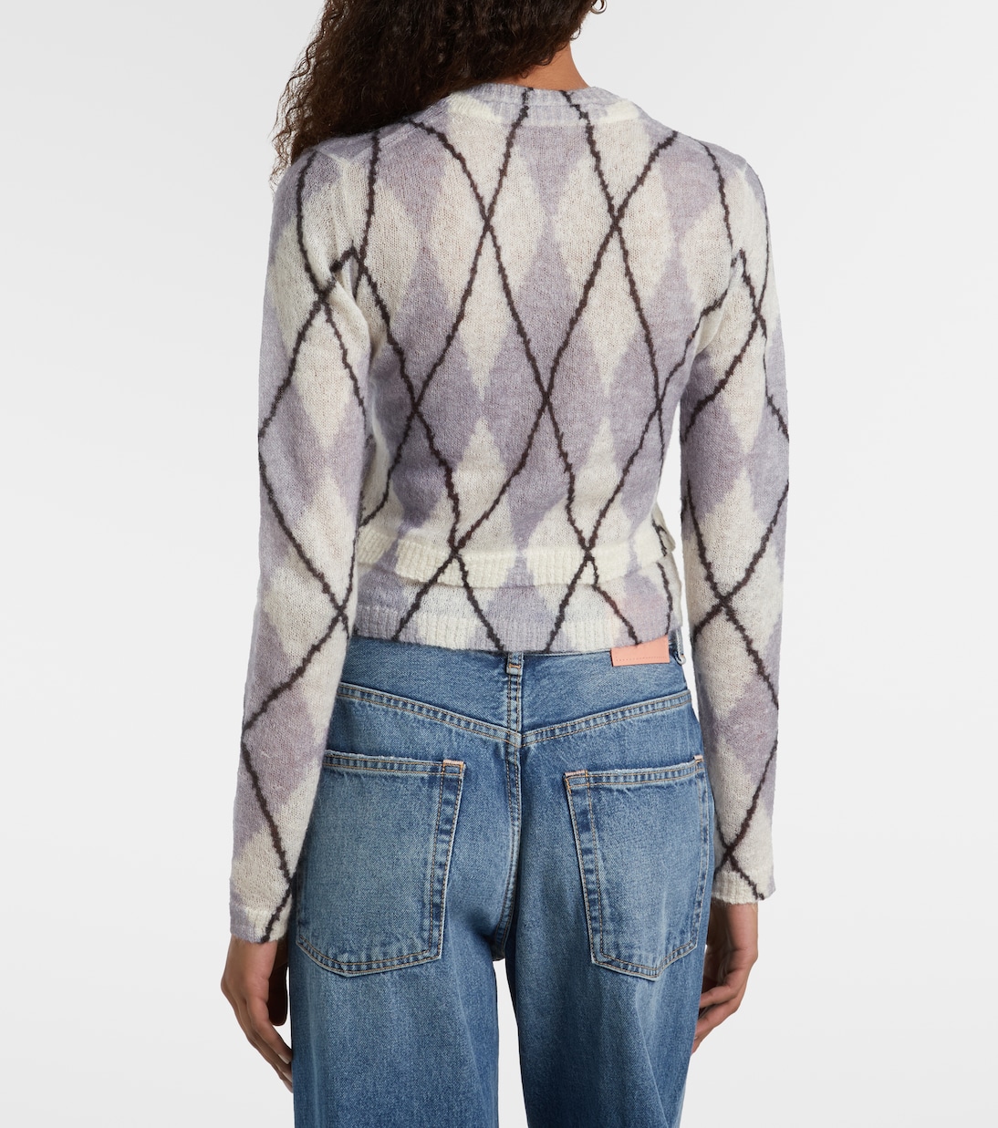 Kahoo argyle cropped mohair-blend cardigan | Acne Studios