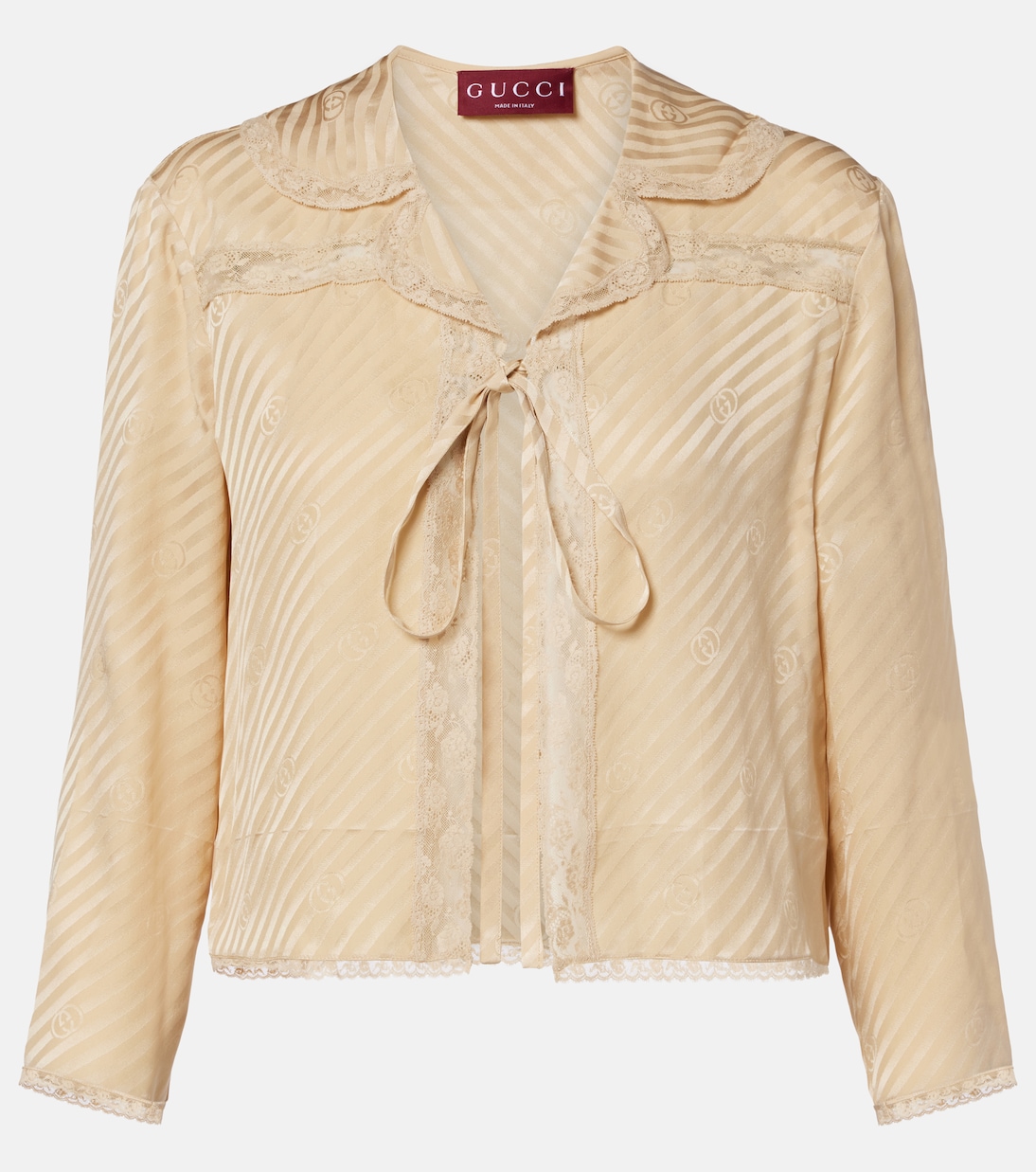Interlocking G silk jacquard top | Gucci