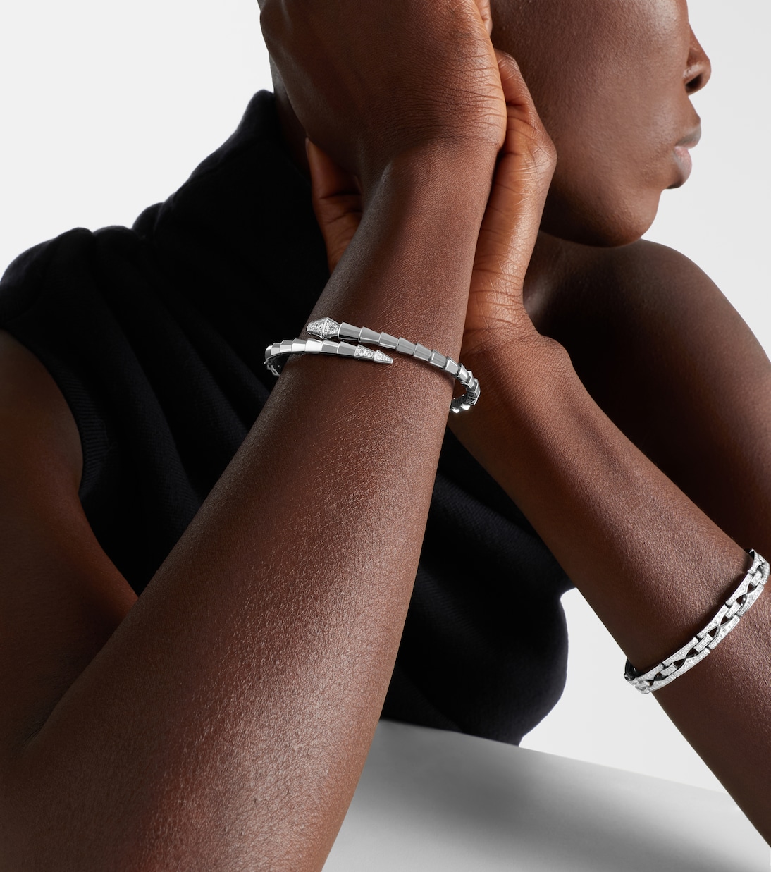 Bracciale Serpenti Viper in oro bianco 18kt con diamanti | Bvlgari