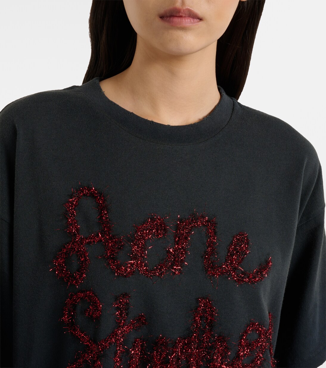 Layered cotton jersey and mesh T-shirt | Acne Studios