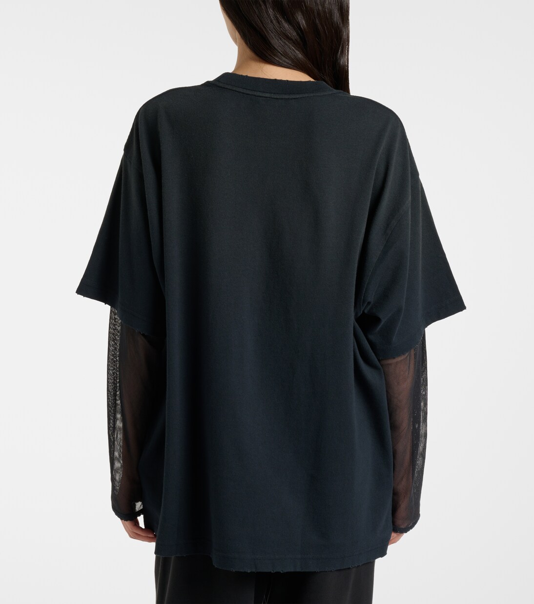 Layered cotton jersey and mesh T-shirt | Acne Studios