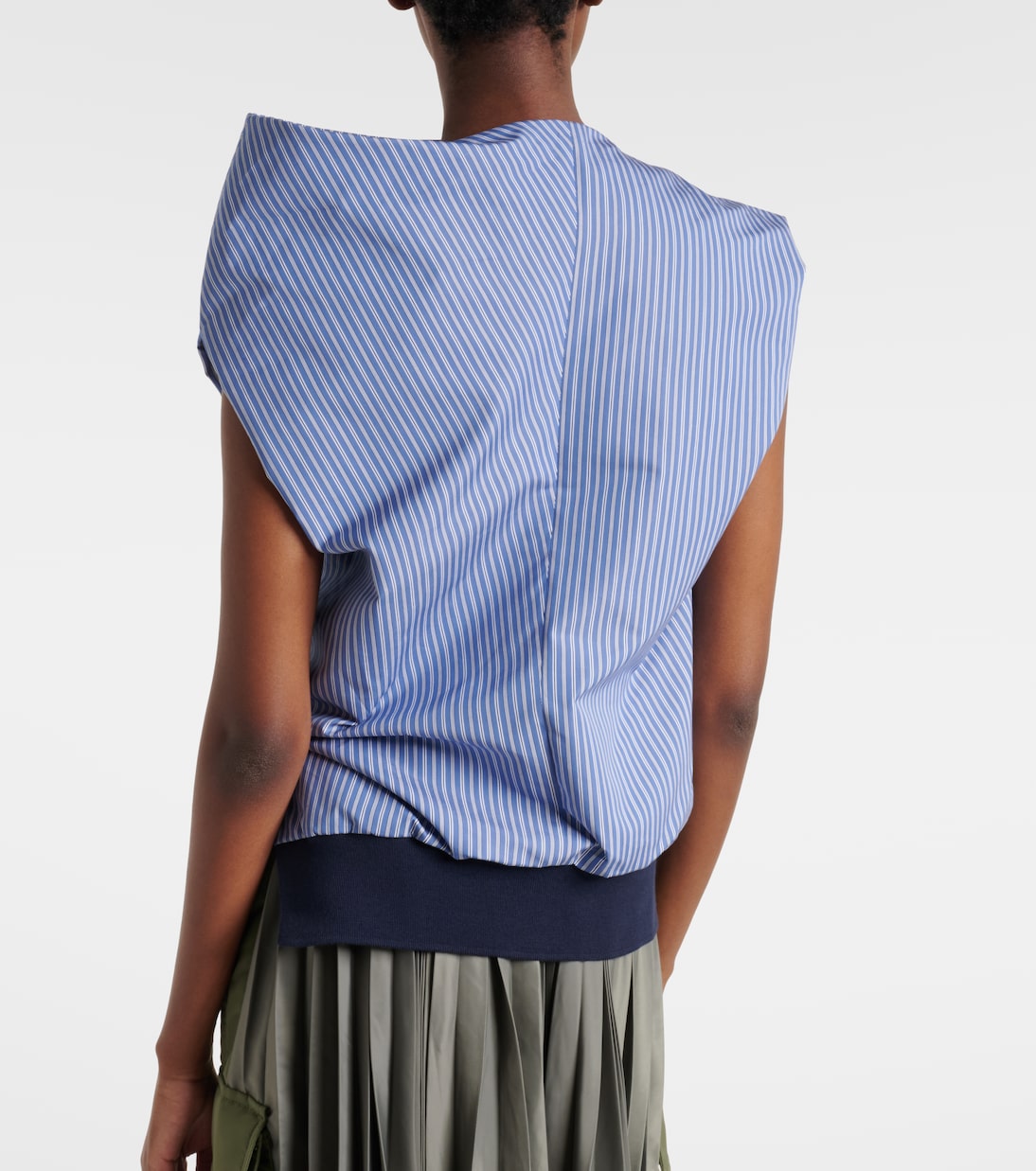 Striped cotton-blend top | Sacai