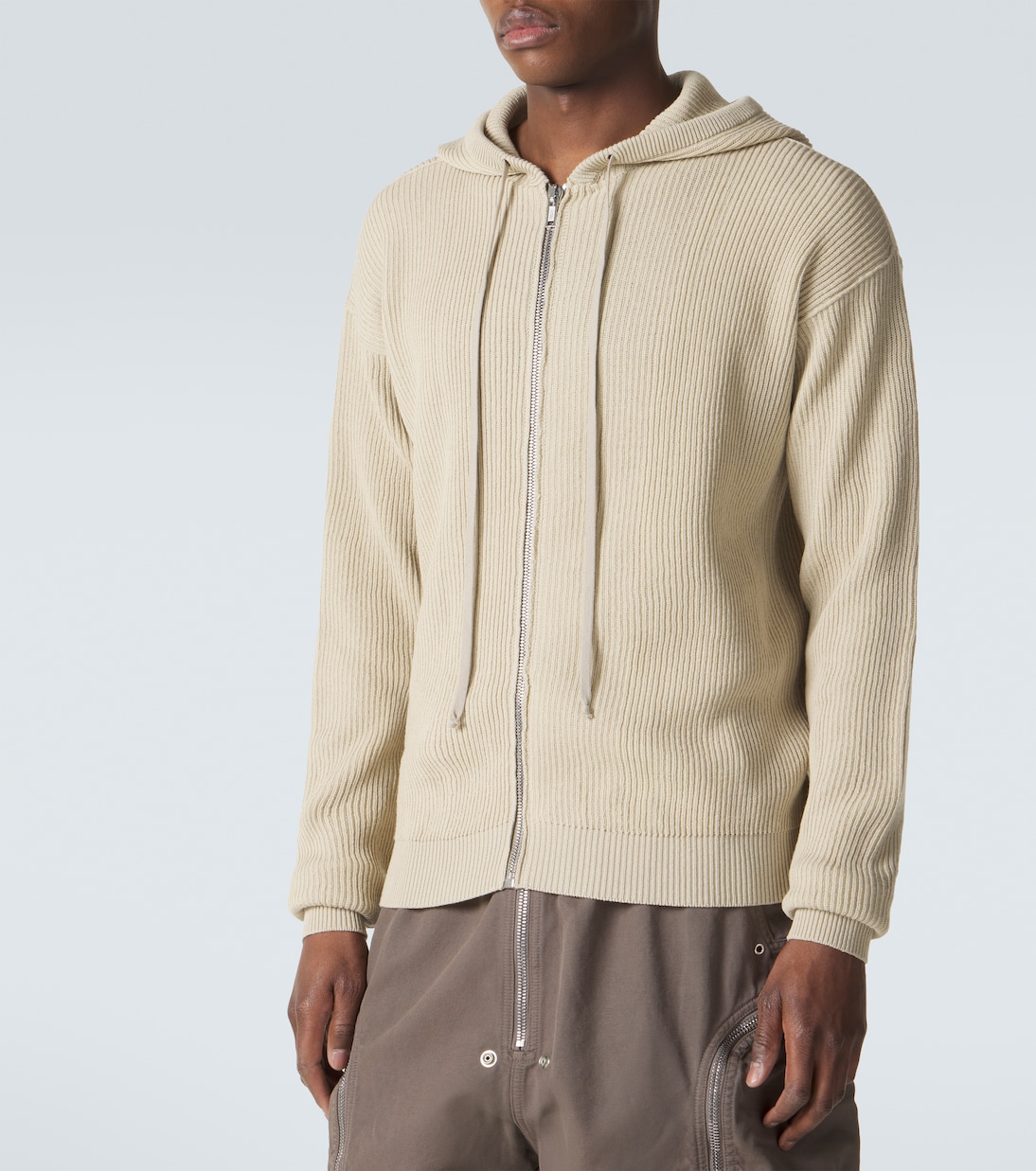 Ribbed-knit virgin wool hoodie | Rick Owens