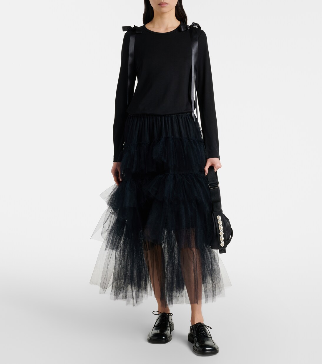 Ruffled tulle midi skirt | Simone Rocha