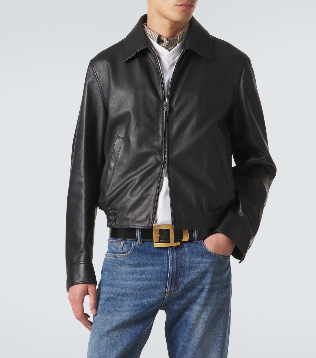 Leather blouson jacket | Versace