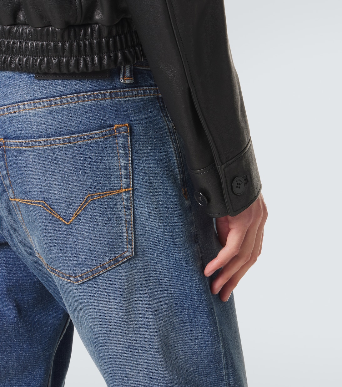 Leather blouson jacket | Versace