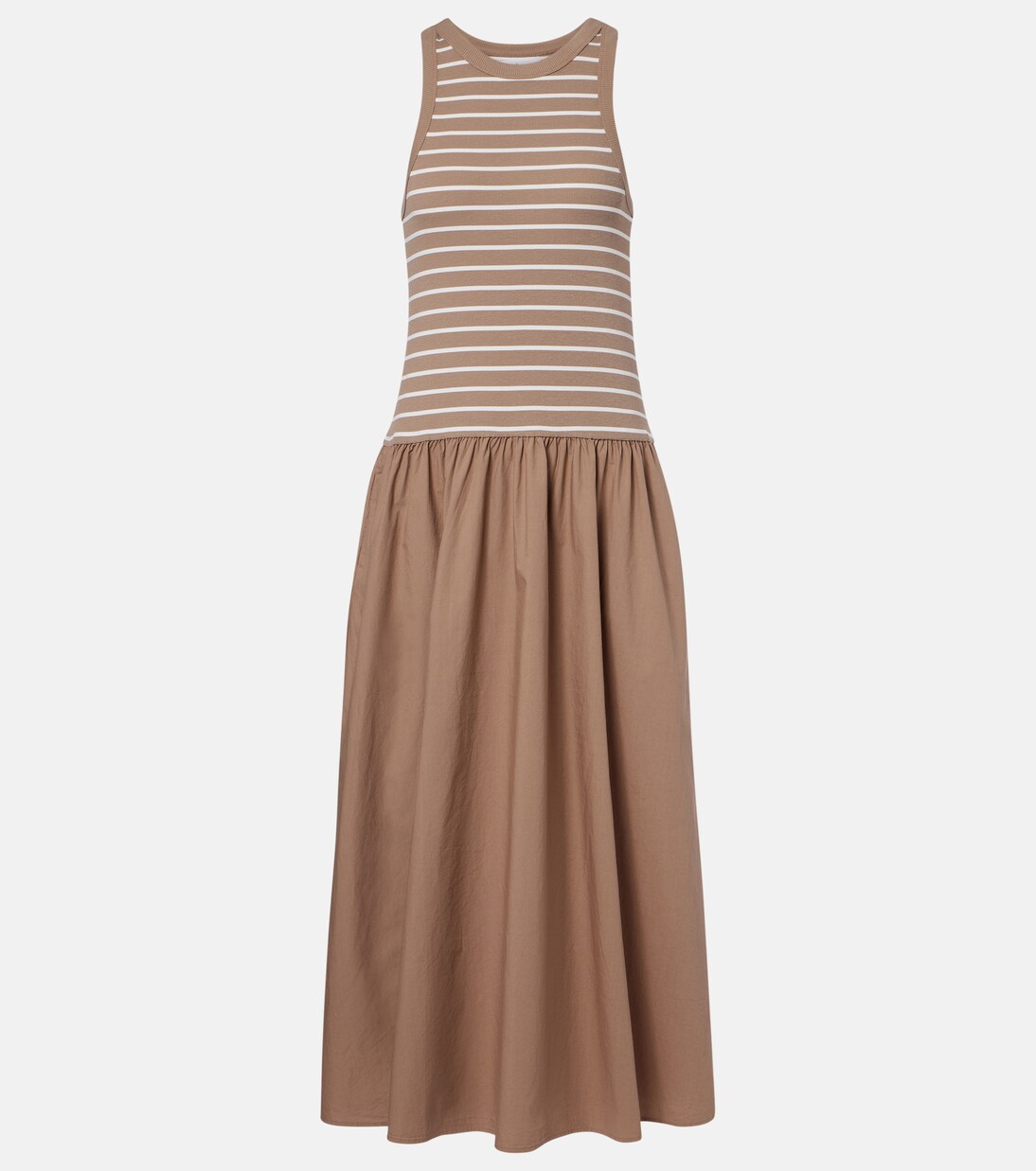 Robe midi Romina rayée en coton mélangé | Velvet
