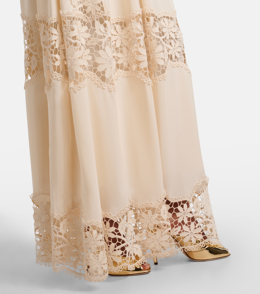 Georgette and macramé gown | Elie Saab