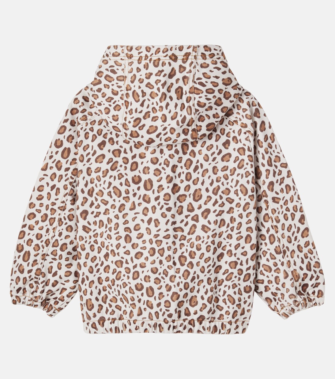 Leopard-print hooded cotton jacket | Tinycottons