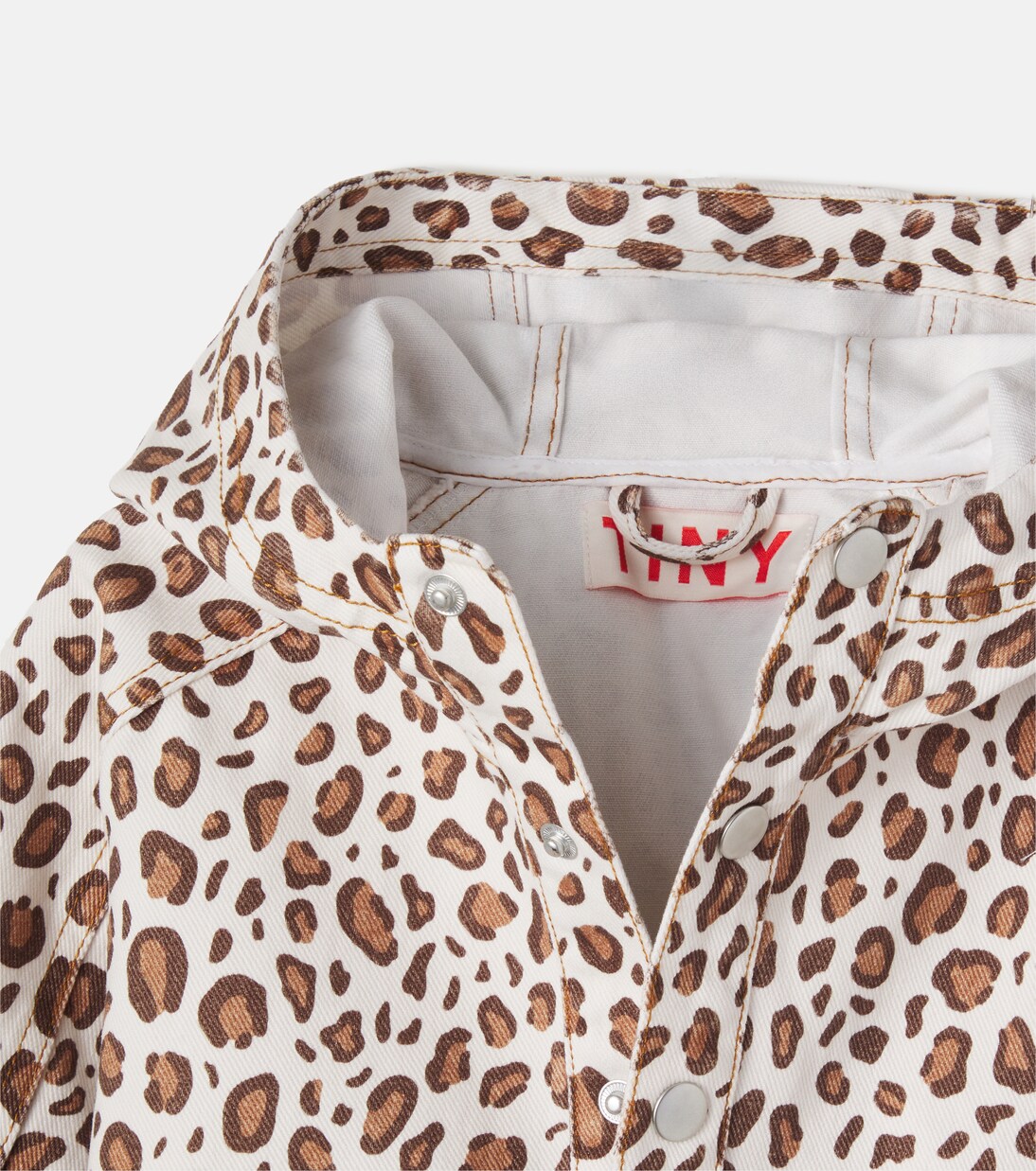 Leopard-print hooded cotton jacket | Tinycottons