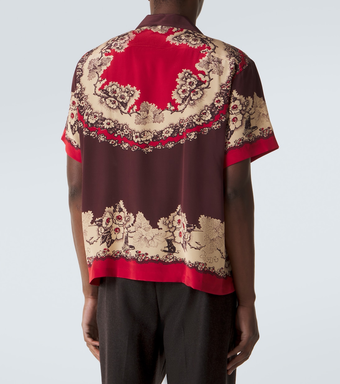 Printed silk bowling shirt | Bode