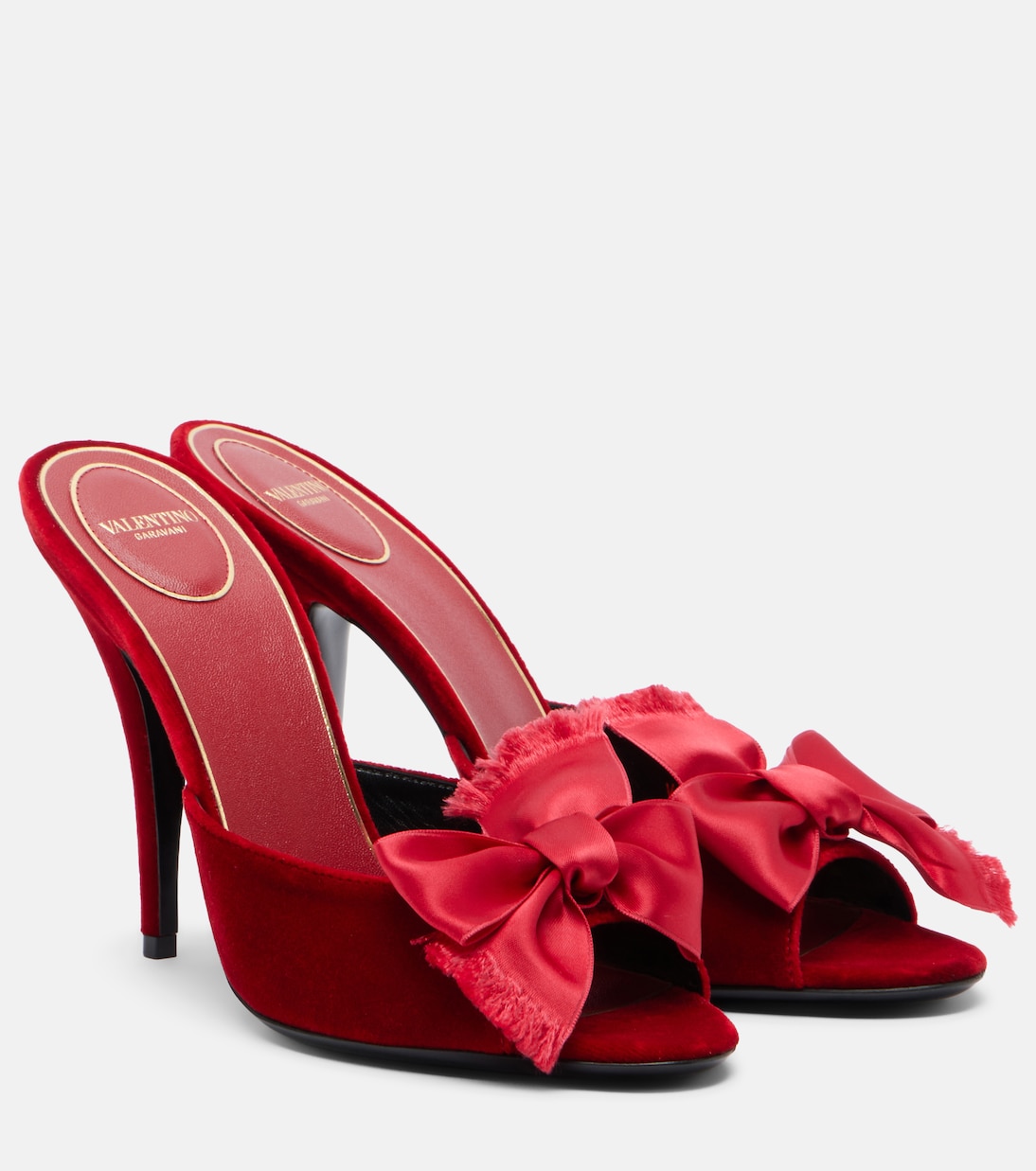 Marie A bow-detail velvet mules | Valentino Garavani