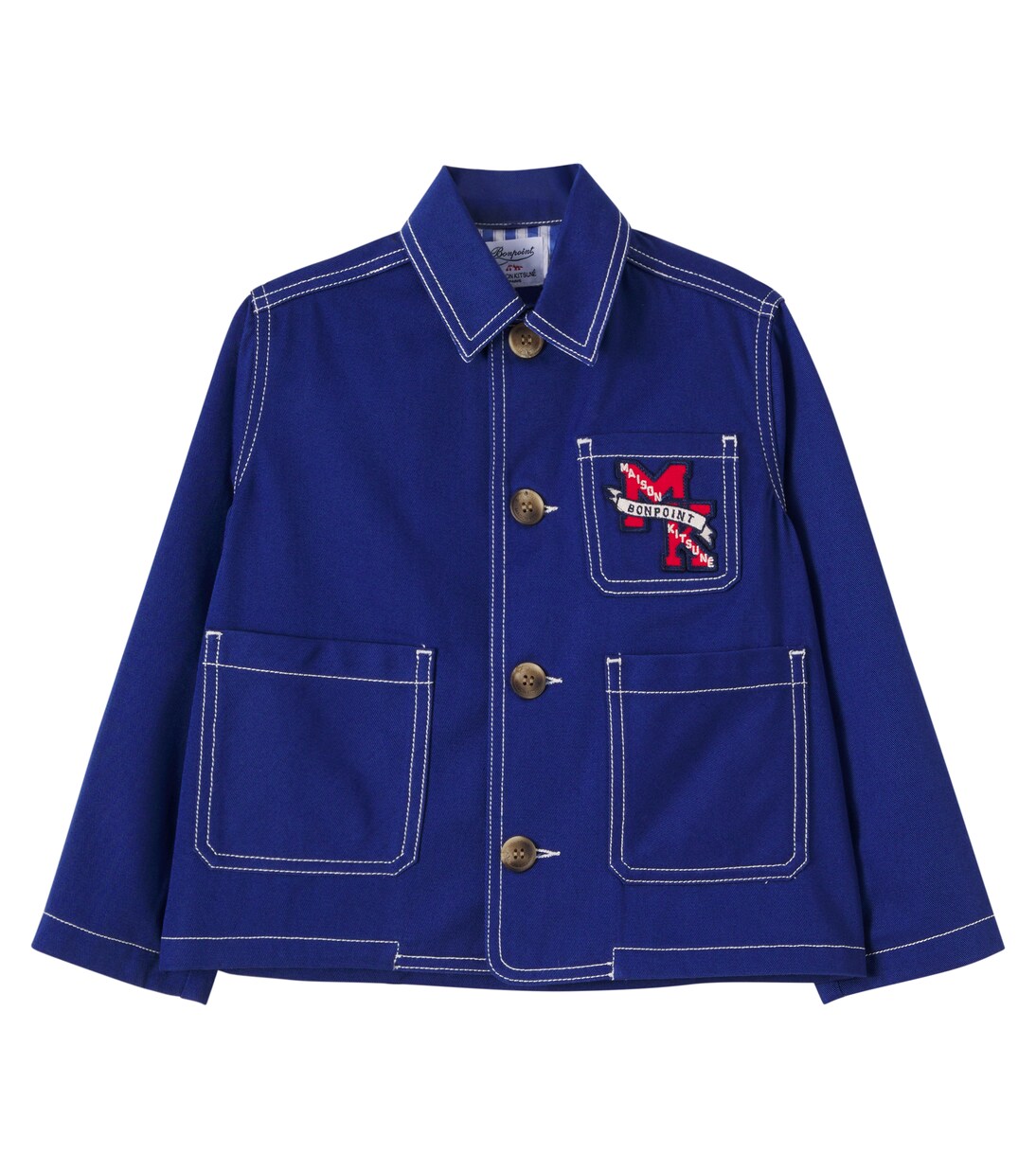 x Kitsuné Linus patch-appliqué denim jacket | Bonpoint