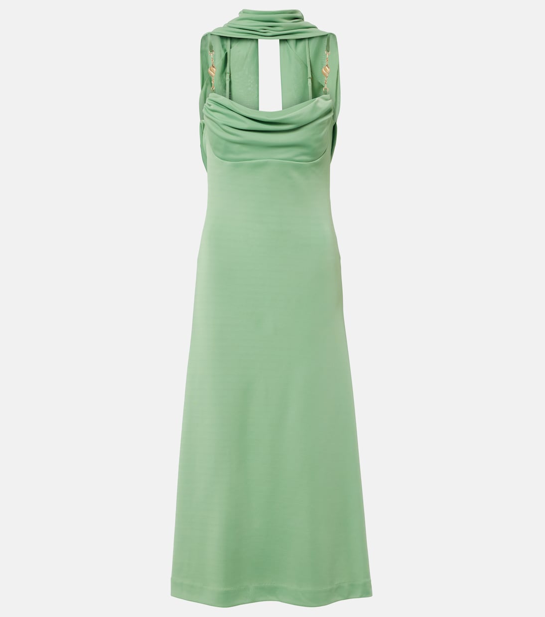 Vestido largo Isla drapeado con pañuelo | Rebecca Vallance