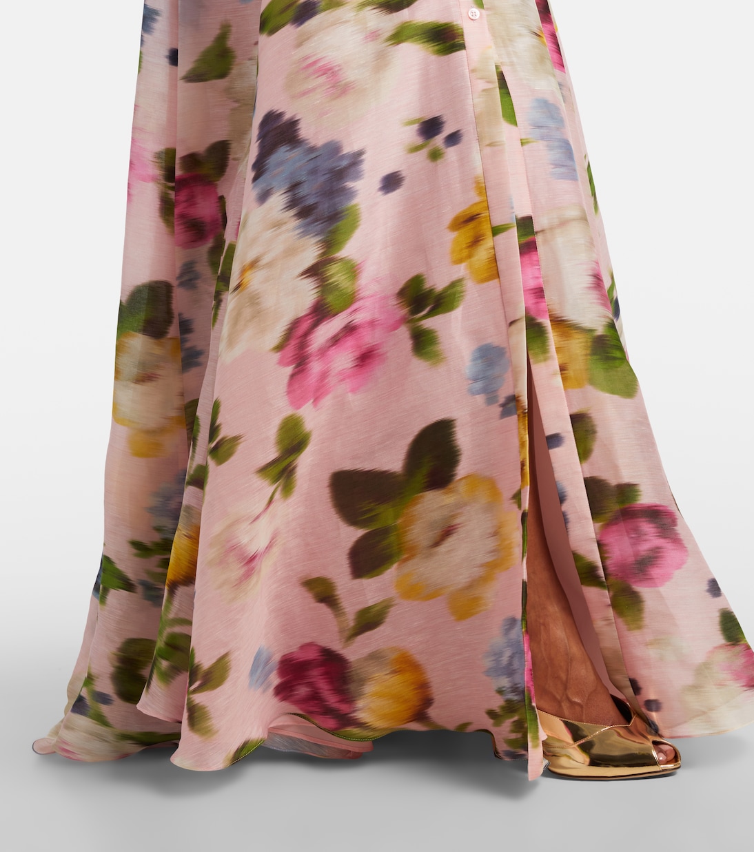 Floral linen and silk gown | Carolina Herrera