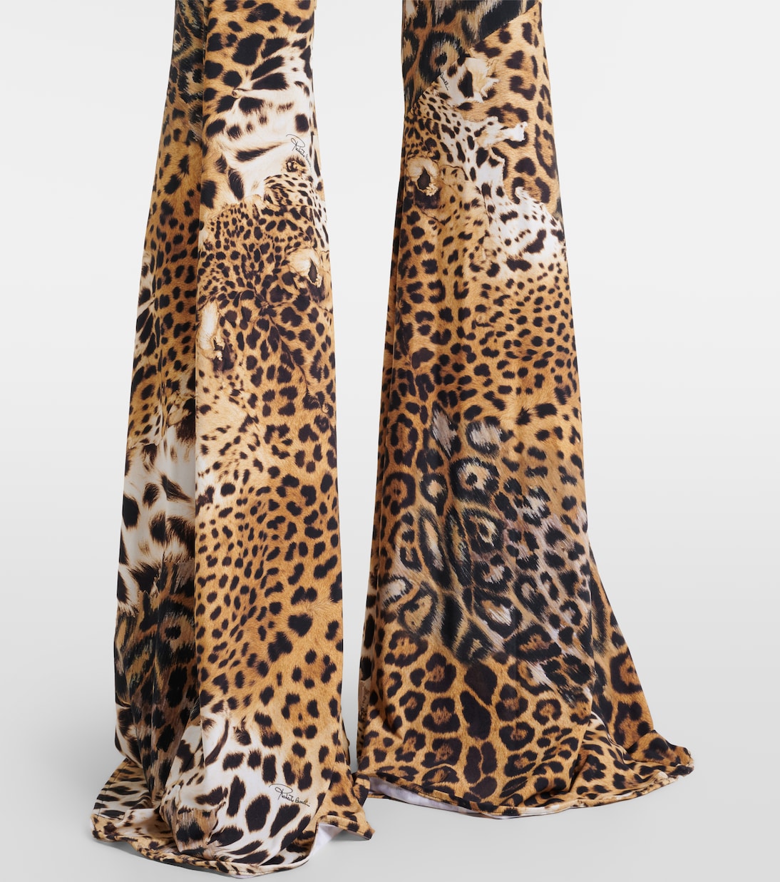 Jaguar-print cutout jersey jumpsuit | Roberto Cavalli