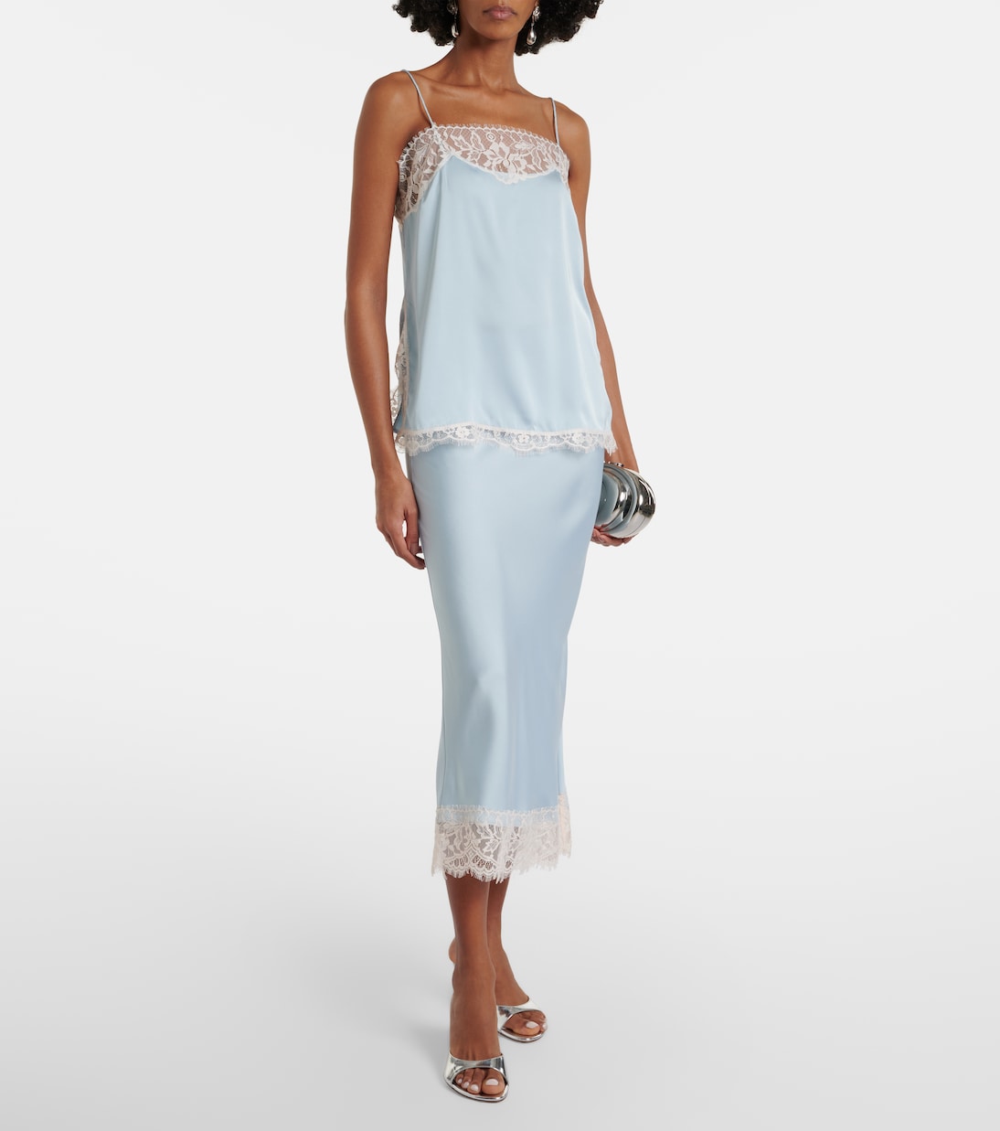 Midirock Cydney aus Satin mit Spitze | Faithfull