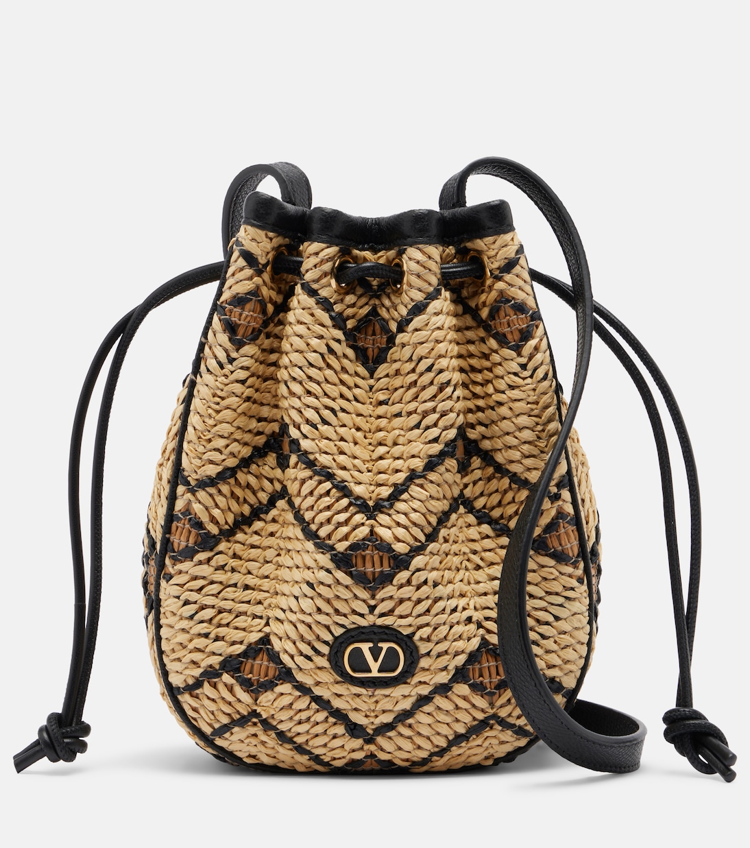 VLogo Mini raffia bucket bag | Valentino Garavani