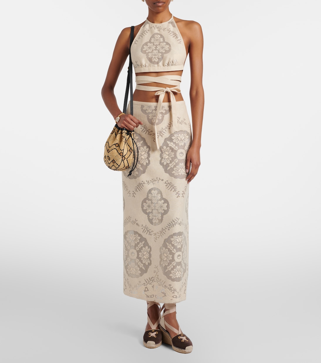 VLogo Mini raffia bucket bag | Valentino Garavani