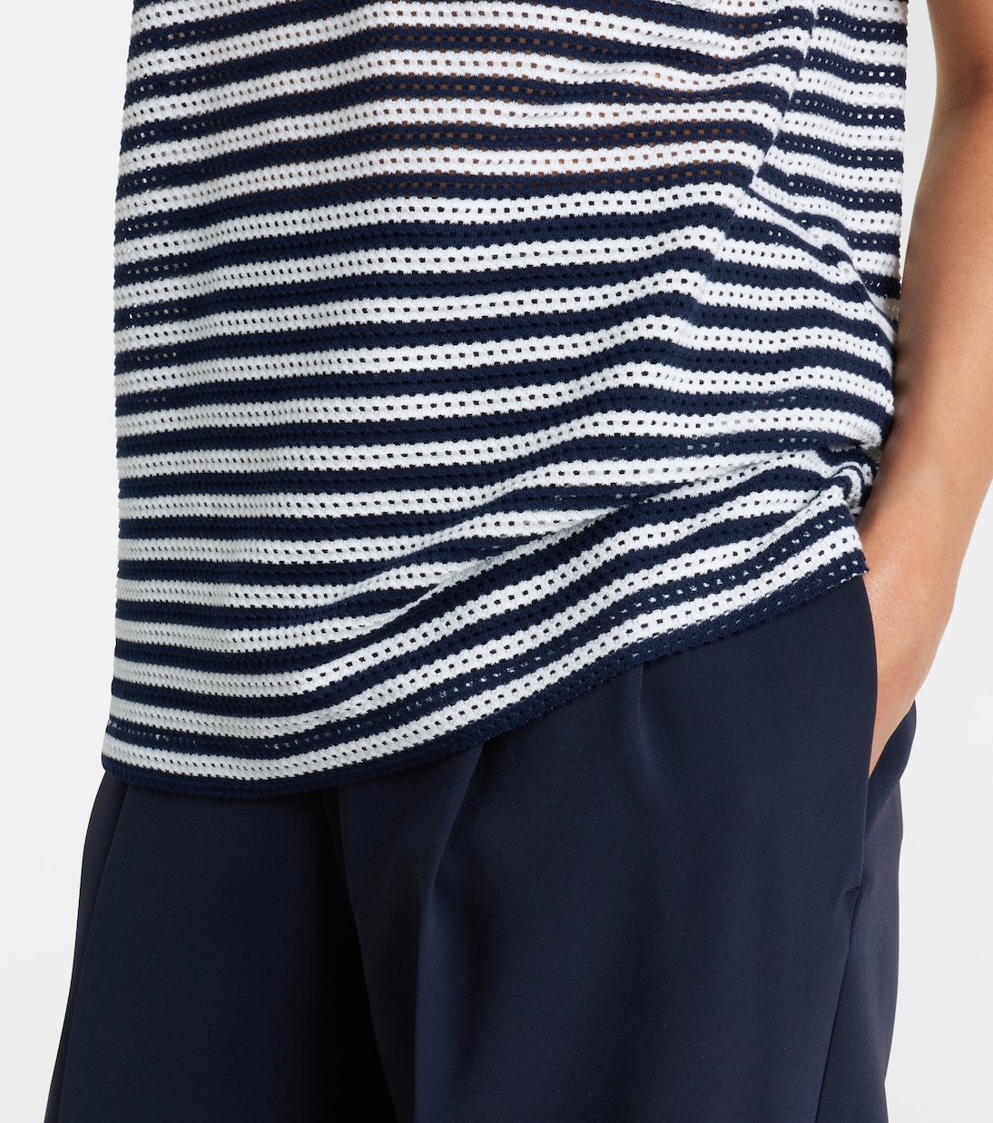 T-shirt en coton mélangé à rayures | Max Mara