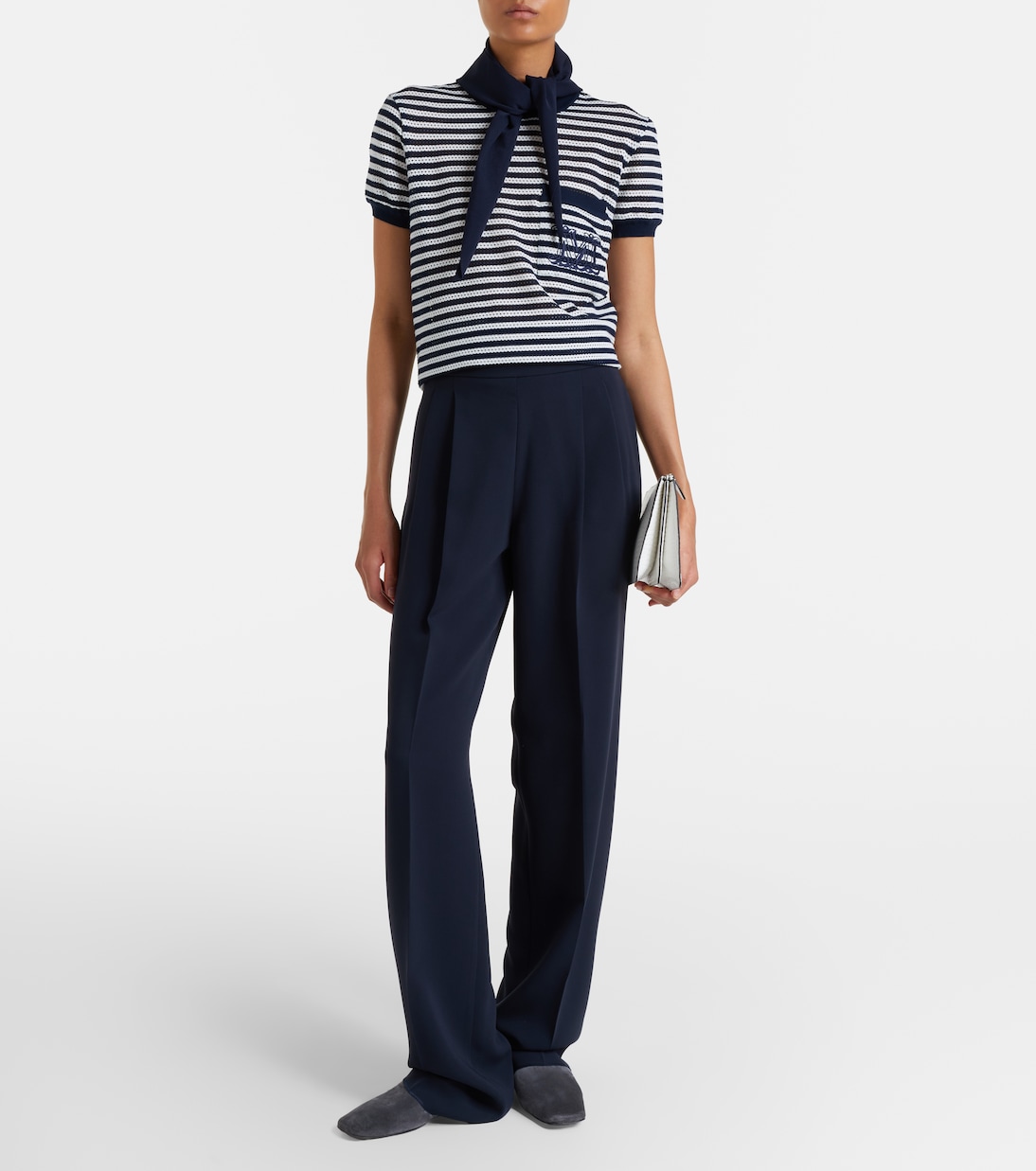 T-shirt en coton mélangé à rayures | Max Mara