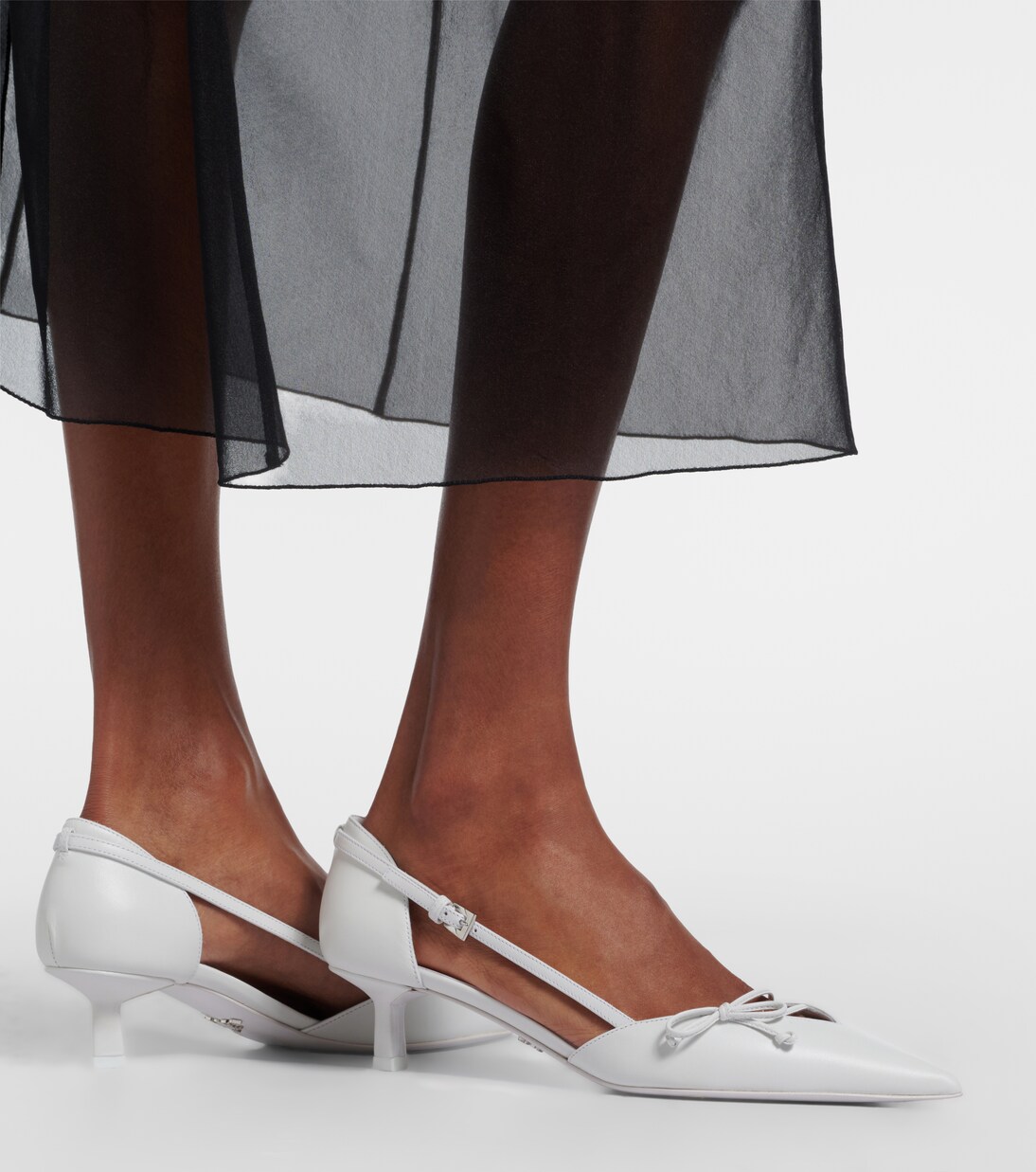 Bow-detail leather pumps | Prada