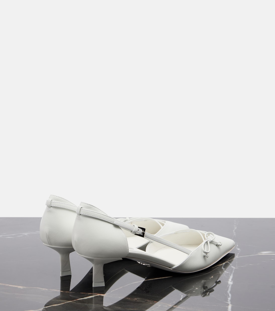 Bow-detail leather pumps | Prada