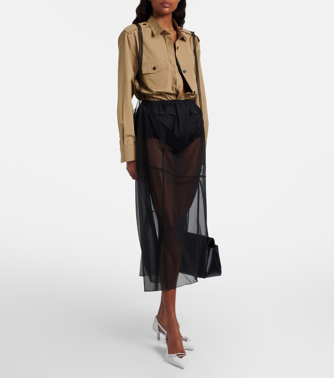 Bow-detail leather pumps | Prada