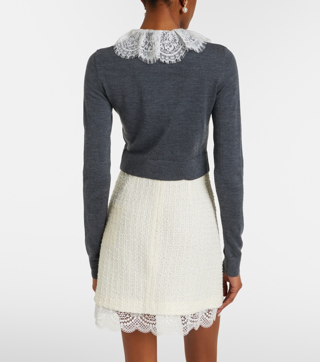 Cardigan aus Wolle mit Spitze | Self-Portrait