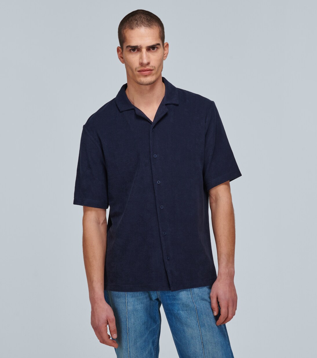 Cotton terry shirt | Sunspel