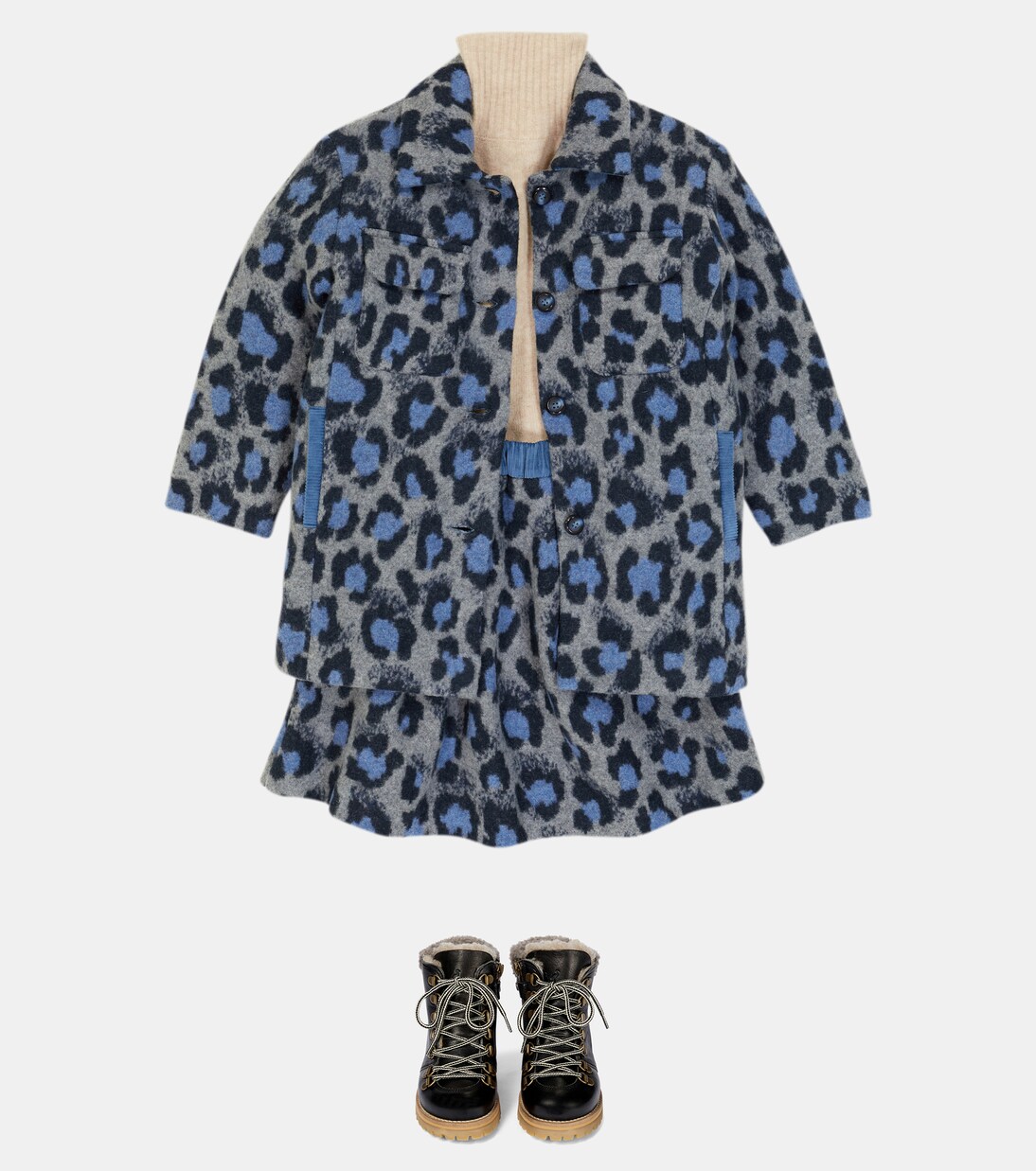 Leopard-print wool and cotton-blend coat | Paade Mode